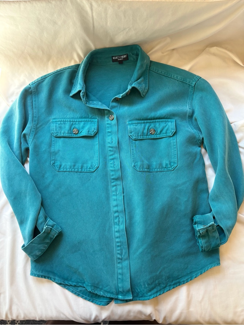 Velvet Heart Teal Button-Down Shirt